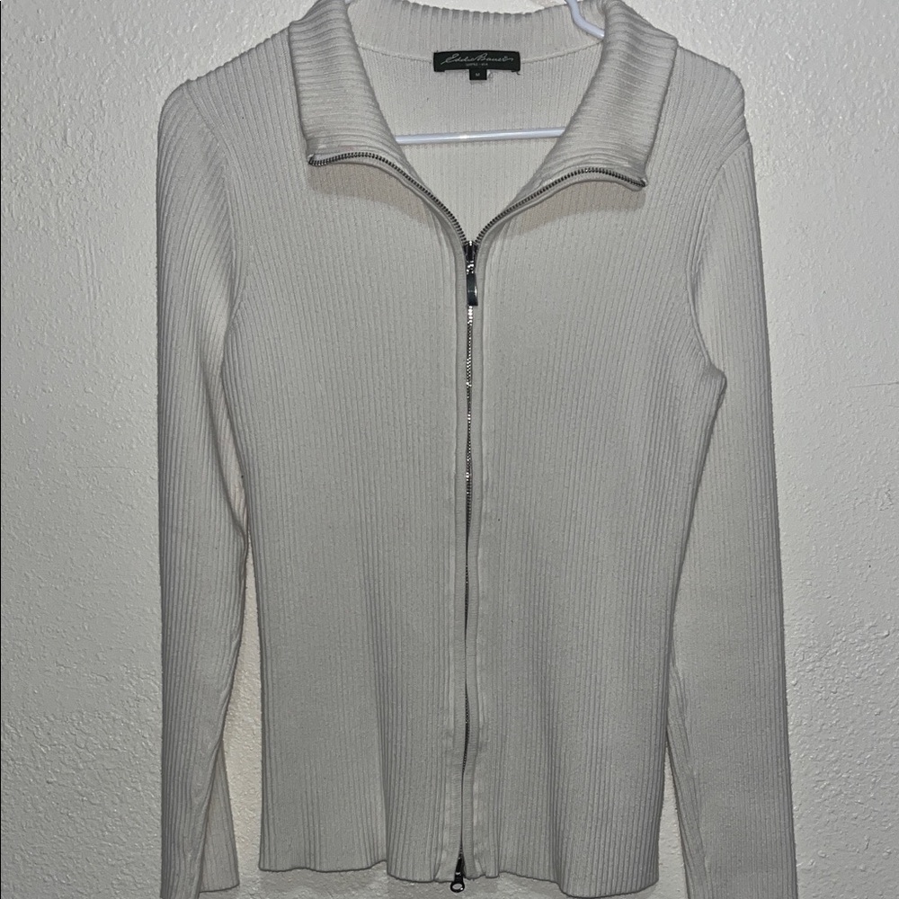 Eddie Bauer Ivory Ribbed Sweater